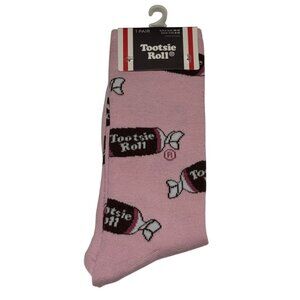 Tootsie Roll Candy Pink Crew Socks Unisex One Size 10-13
